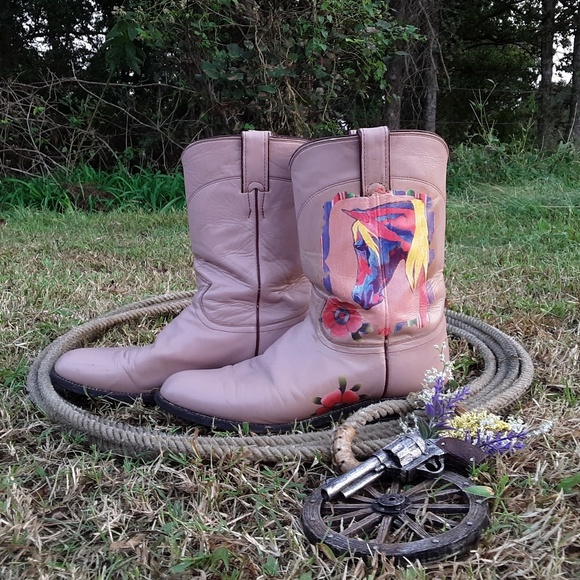 💞SOLD💞 Pink Vintage Justin Roper boots - Picture 3 of 7